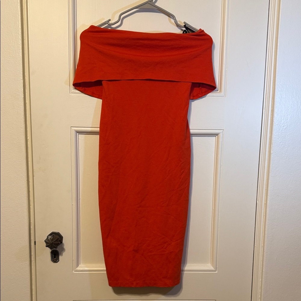 bebe Strapless Red Dress
